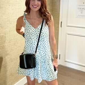 Rebecca Taylor Green Daisy Mini Dress SMALL Sundress Ruffle Vacation Shift $350